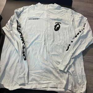 OFF-WHITE SPLIT HALFTONE ARROWS MOCK NECK LONG SLEEVE